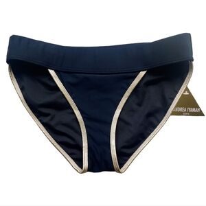 ANDREA IYAMAH Anthropologie Black Gold Bikini Bottom size M